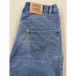 VTG Baggy Levi's Original Jeans Orange Tab Mens 36x32 Blue Denim Distressed